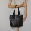 CELINE Macadam Canvas Tote Bag PVC Leather Black Auth BD844-22