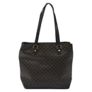 CELINE Macadam Canvas Tote Bag PVC Leather Black Auth BD844-3