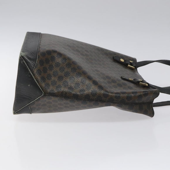 CELINE Macadam Canvas Tote Bag PVC Leather Black Auth BD844