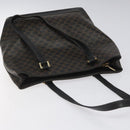 CELINE Macadam Canvas Tote Bag PVC Leather Black Auth BD844-6