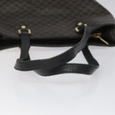 CELINE Macadam Canvas Tote Bag PVC Leather Black Auth BD844-7