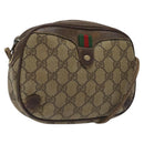 GUCCI GG Supreme Web Sherry Line Shoulder Bag PVC Beige 156 02 066 Auth BD867-1