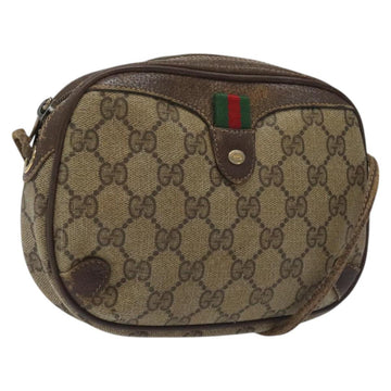 GUCCI GG Supreme Web Sherry Line Shoulder Bag PVC Beige 156 02 066 Auth BD867
