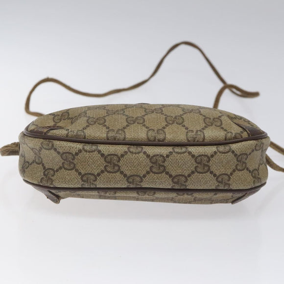 GUCCI GG Supreme Web Sherry Line Shoulder Bag PVC Beige 156 02 066 Auth BD867