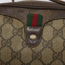 GUCCI GG Supreme Web Sherry Line Shoulder Bag PVC Beige 156 02 066 Auth BD867-19