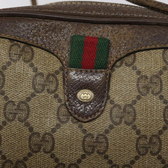 GUCCI GG Supreme Web Sherry Line Shoulder Bag PVC Beige 156 02 066 Auth BD867