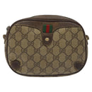 GUCCI GG Supreme Web Sherry Line Shoulder Bag PVC Beige 156 02 066 Auth BD867-13