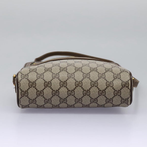 GUCCI GG Supreme Web Sherry Line Shoulder Bag PVC Beige 56 02 087 Auth BD868