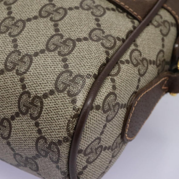 GUCCI GG Supreme Web Sherry Line Shoulder Bag PVC Beige 56 02 087 Auth BD868