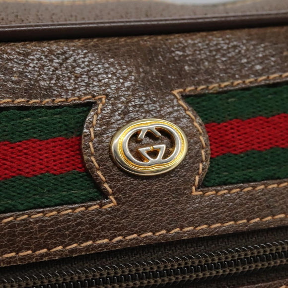 GUCCI GG Supreme Web Sherry Line Shoulder Bag PVC Beige 56 02 087 Auth BD868