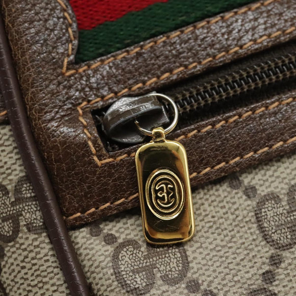 GUCCI GG Supreme Web Sherry Line Shoulder Bag PVC Beige 56 02 087 Auth BD868