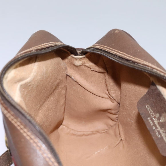 GUCCI GG Supreme Web Sherry Line Shoulder Bag PVC Beige 56 02 087 Auth BD868