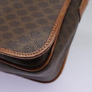 CELINE Macadam Canvas Shoulder Bag PVC Leather Brown Gold Auth BD871-16