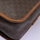 CELINE Macadam Canvas Shoulder Bag PVC Leather Brown Gold Auth BD871-17