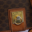CELINE Macadam Canvas Shoulder Bag PVC Leather Brown Gold Auth BD871-18
