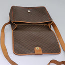 CELINE Macadam Canvas Shoulder Bag PVC Leather Brown Gold Auth BD871-19