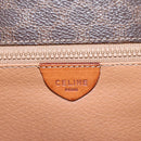 CELINE Macadam Canvas Shoulder Bag PVC Leather Brown Gold Auth BD871-20