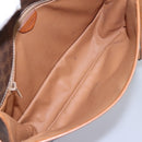 CELINE Macadam Canvas Shoulder Bag PVC Leather Brown Gold Auth BD871-10