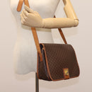 CELINE Macadam Canvas Shoulder Bag PVC Leather Brown Gold Auth BD871-24