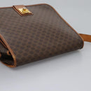 CELINE Macadam Canvas Shoulder Bag PVC Leather Brown Gold Auth BD871-6