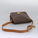 CELINE Macadam Canvas Shoulder Bag PVC Leather Brown Gold Auth BD871-7