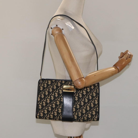 Christian Dior Trotter Canvas Shoulder Bag Navy Auth BD892