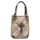 BURBERRY Nova Check Tote Bag PVC Pink Auth BD898-1