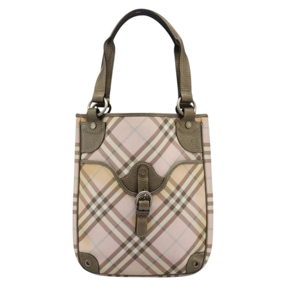 BURBERRY Nova Check Tote Bag PVC Pink Auth BD898