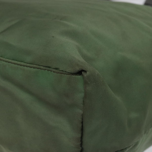 PRADA Tote Bag Nylon Khaki Gold Auth BD900