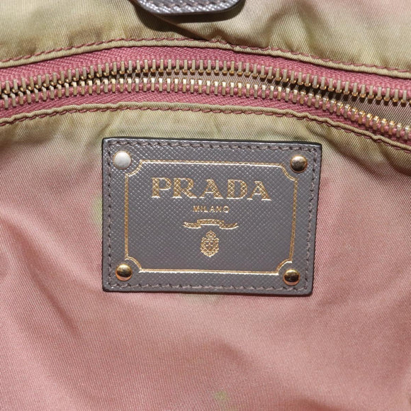 PRADA Tote Bag Nylon Khaki Gold Auth BD900