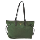PRADA Tote Bag Nylon Khaki Gold Auth BD900-13