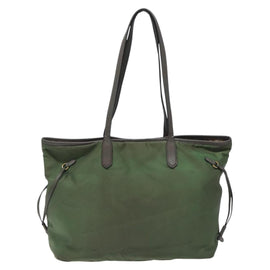 PRADA Tote Bag Nylon Khaki Gold Auth BD900 - 0