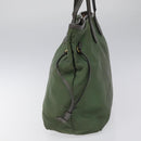 PRADA Tote Bag Nylon Khaki Gold Auth BD900-3