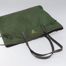 PRADA Tote Bag Nylon Khaki Gold Auth BD900-6