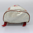 LOEWE Anagram Backpack PVC Leather Silver Auth BD905-6