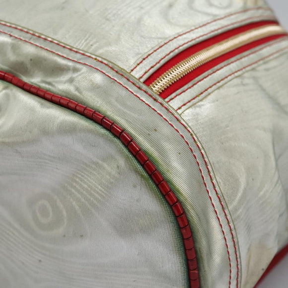 LOEWE Anagram Backpack PVC Leather Silver Auth BD905