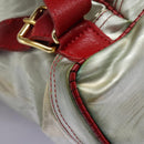 LOEWE Anagram Backpack PVC Leather Silver Auth BD905-17