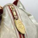 LOEWE Anagram Backpack PVC Leather Silver Auth BD905-11