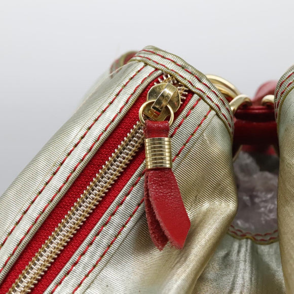 LOEWE Anagram Backpack PVC Leather Silver Auth BD905