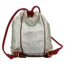 LOEWE Anagram Backpack PVC Leather Silver Auth BD905-2