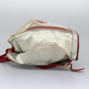 LOEWE Anagram Backpack PVC Leather Silver Auth BD905-3