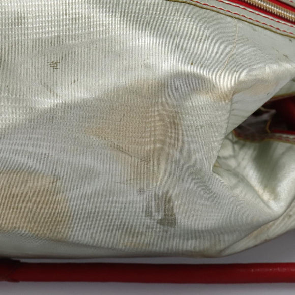 LOEWE Anagram Backpack PVC Leather Silver Auth BD905