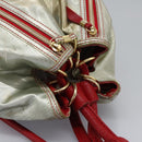 LOEWE Anagram Backpack PVC Leather Silver Auth BD905-7