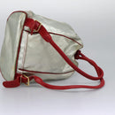 LOEWE Anagram Backpack PVC Leather Silver Auth BD905-8