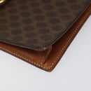 CELINE Macadam Canvas Shoulder Bag PVC Leather Brown Gold Auth BD908-9