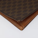 CELINE Macadam Canvas Shoulder Bag PVC Leather Brown Gold Auth BD908-14