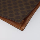 CELINE Macadam Canvas Shoulder Bag PVC Leather Brown Gold Auth BD908-15