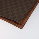 CELINE Macadam Canvas Shoulder Bag PVC Leather Brown Gold Auth BD908-16