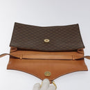 CELINE Macadam Canvas Shoulder Bag PVC Leather Brown Gold Auth BD908-10