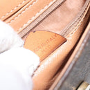 CELINE Macadam Canvas Shoulder Bag PVC Leather Brown Gold Auth BD908-12